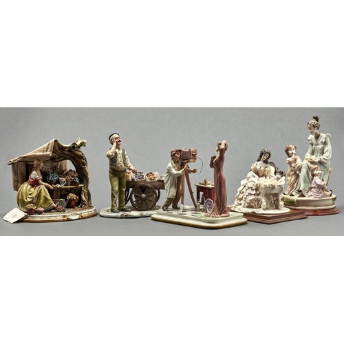 769 - Five Capo di Monte figures and groups, late 20th c, various subjects and sizes