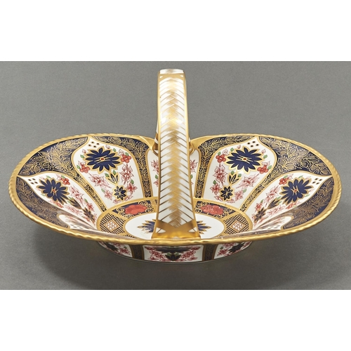 802 - A Royal Crown Derby Old Imari pattern basket, printed mark