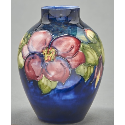 818 - A Moorcroft Clematis vase, c1975, 12.5cm h, impressed marks