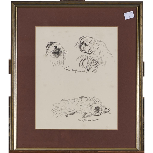 1312 - Fifteen etchings and other prints of Pekinese dogs by and after various hands, 20th / 21st c, variou... 