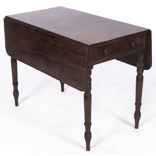 1517 - An early Victorian mahogany Pembroke table on turned legs, 109cm l