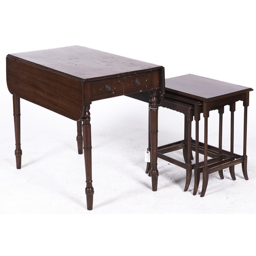 1519 - A mahogany nest of tables and a Victorian Pembroke table, the latter 94cm