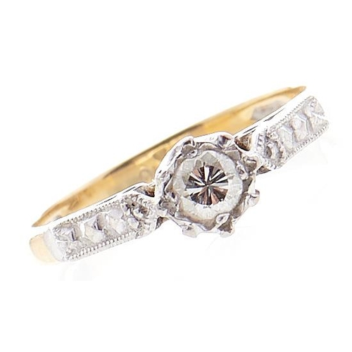 100 - A diamond solitaire ring, in 18ct gold, 2.2g, size H