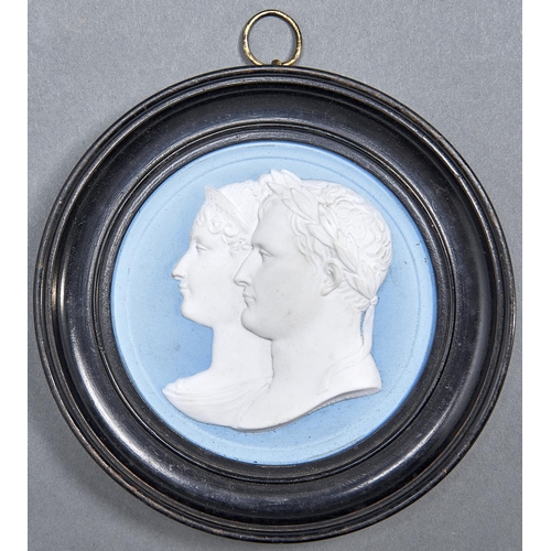1056 - A plaster cast of the uniface medal of the  Emperor Napoleon and Empress  Josephine published by And... 