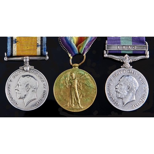 1097 - World War One, Group of three, British War Medal, Victory Medal and General Service Medal, one clasp... 