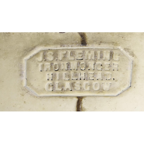 1506A - A Scottish Victorian round japanned tinplate footbath, J. S. Fleming Ironmonger Hillhead Glasgow, la... 