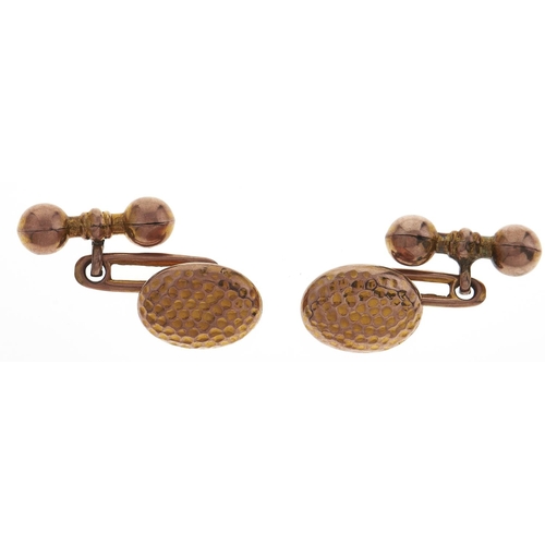 165 - A pair of Victorian 9ct gold cufflinks, Birmingham 1892, 2.2g