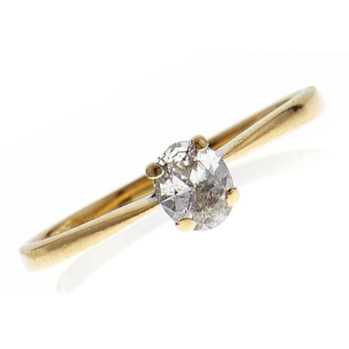 216 - A diamond solitaire ring, in 18ct gold, 1.5g, size J½