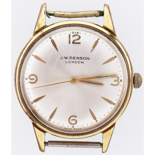 313 - A J W Benson gold plated wristwatch, 33mm