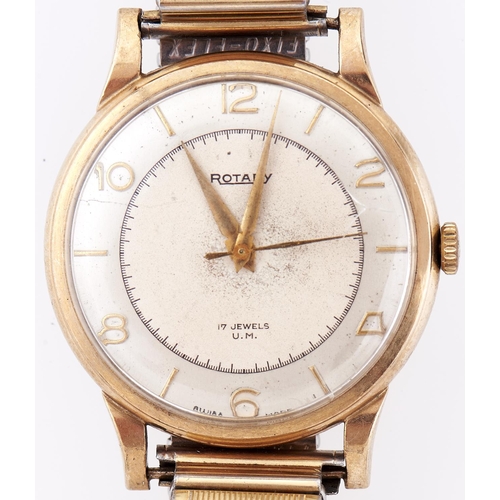 329 - A Rotary 9ct gold wristwatch, 33mm, London 1954