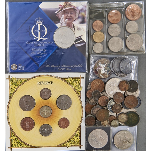 976 - Miscellaneous commemorative coins and others, including silver crown 1889, several base metal crowns... 