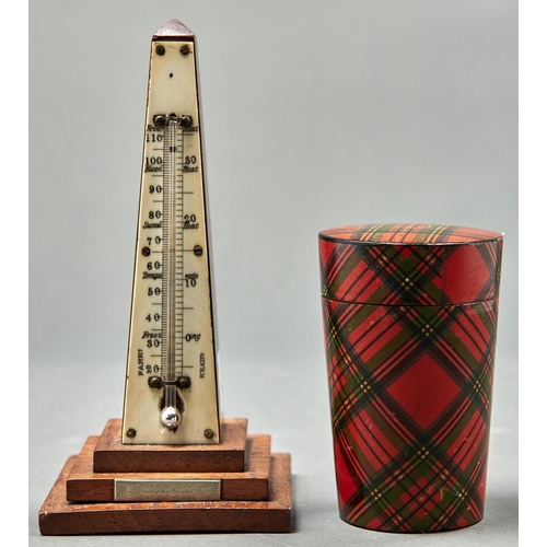 992 - Parliament Interest. A desk thermometer in the form of an obelisk, made of oak from the Painted Cham... 