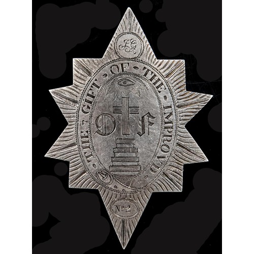 1095 - Fraternal Society. Oddfellows silver jewel in the form of a ten pointed star, engraved emblems withi... 