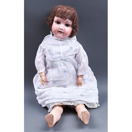 417 - An Armand Marseille bisque headed composition character doll, early 20th c, 53cm, impressed marks an... 