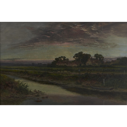 1431 - Daniel Sherrin (1869-1940) - An Evening Scene,  signed, oil on canvas, 59 x 90cm... 
