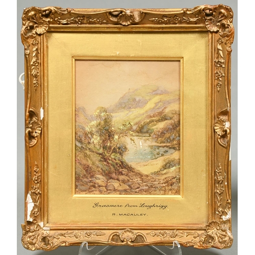 1487 - R Macauley 9Fl. late 19th / early 20th c) Haddon Hall on the Wye; Grasmere from Loughrigg, a pair, b... 