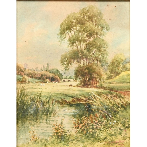 1487 - R Macauley 9Fl. late 19th / early 20th c) Haddon Hall on the Wye; Grasmere from Loughrigg, a pair, b... 