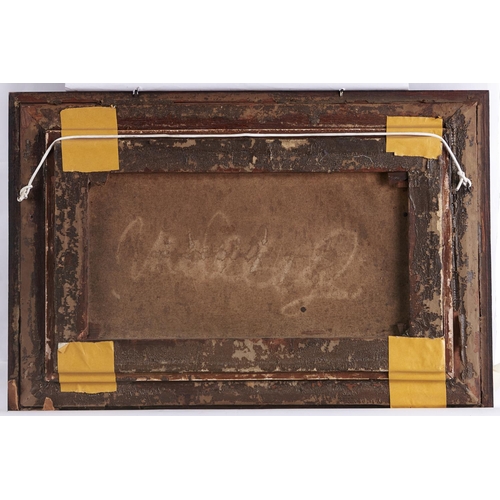 1506 - J Stanton (early 20th c) - An Angler on a Riverbank near a Castle, signed, oil on canvas, 29 x 51cm... 