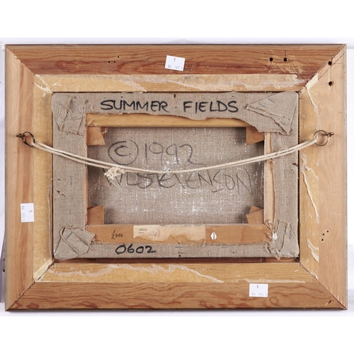 1507 - Wendy Stevenson (1950-2003) - Summer Fields, oil on artist's board, signed lower right, 19 x 29cm... 