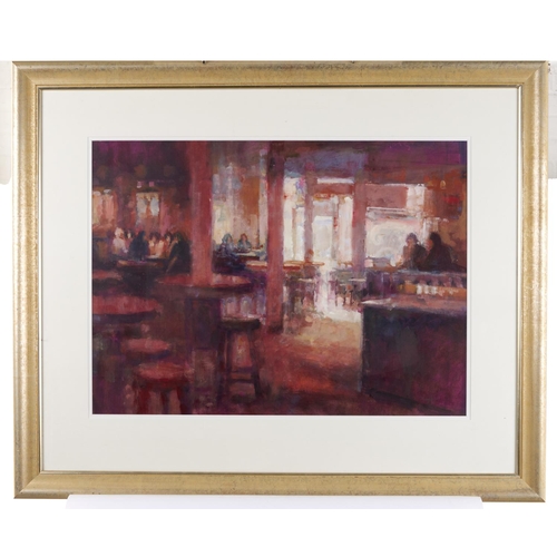 1534 - Debra Manifold RI, PS (1961-2020) - Interior of a Bar, pastel, 51 x 70cm