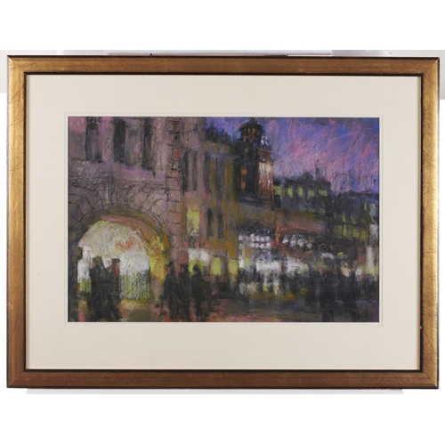 1536 - Debra Manifold RI, PS (1961-2020) - Street Scene, Evening, pastel, 41 x 63cm