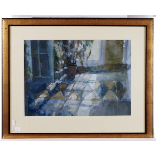 1537 - Debra Manifold RI, PS (1961-2020) - A Sunlit Wooded Lane, pastel, 49 x 57cm and a Still Life of a Po... 