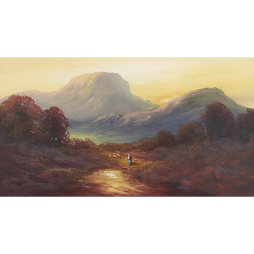 1548 - British School, late 19th c - Mountainous Landscapes, a set of four, oil on board, 25 x 45cm (four)... 