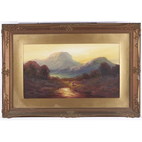 1548 - British School, late 19th c - Mountainous Landscapes, a set of four, oil on board, 25 x 45cm (four)... 