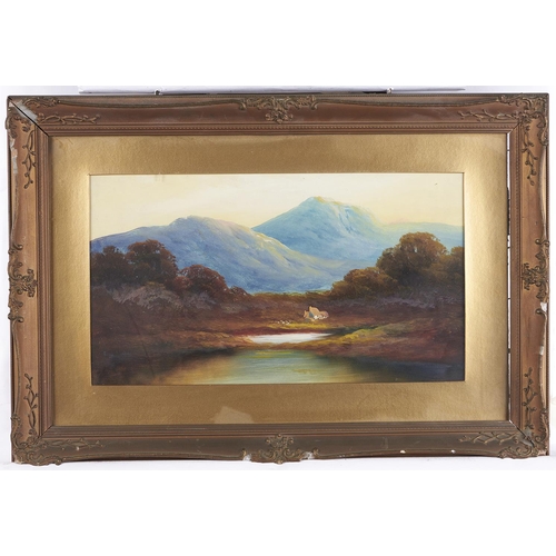 1548 - British School, late 19th c - Mountainous Landscapes, a set of four, oil on board, 25 x 45cm (four)... 