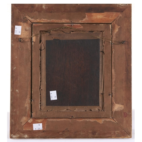 1559 - Attributed to J Delcour - Two Children with a Spaniel, oil on panel, 18.5 x 15.5cm