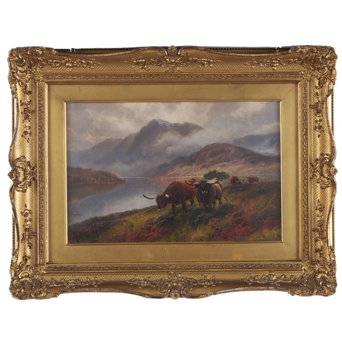 1578 - Henry Robinson Hall (1859-1927) - Highland Cattle, Loch Katrine; Highland Rovers, Loch Maree, a pair... 