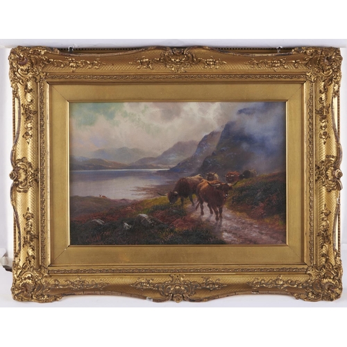 1578 - Henry Robinson Hall (1859-1927) - Highland Cattle, Loch Katrine; Highland Rovers, Loch Maree, a pair... 