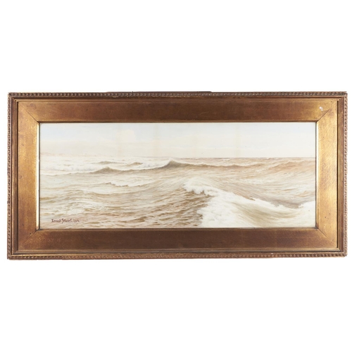 1597 - Ernest Stuart (Exhibited 1889-1915) - Seascape, signed and dated '04, watercolour, 38 x 97cm, in the... 