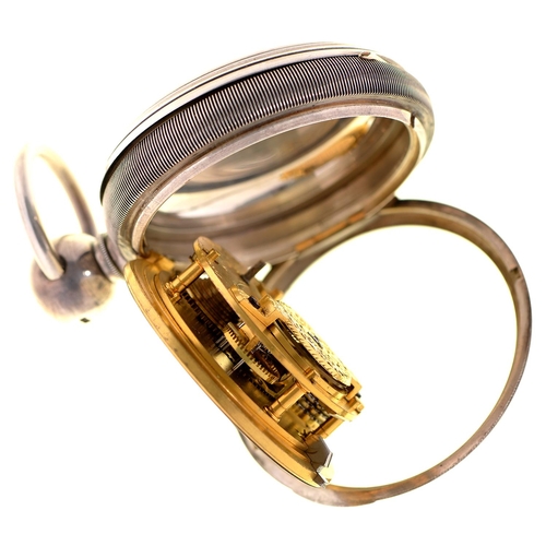 98 - A fine and rare English silver verge watch of unusual size, Morris Tobias, London, No 581, with jewe... 