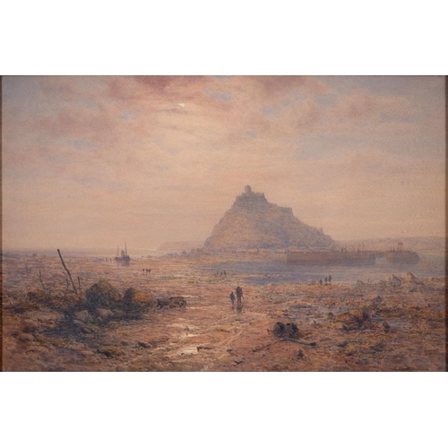 867 - Charles Brooke Branwhite (1851-1929) - St Michael's Mount Cornwall, signed, watercolour, 54 x 82cm... 