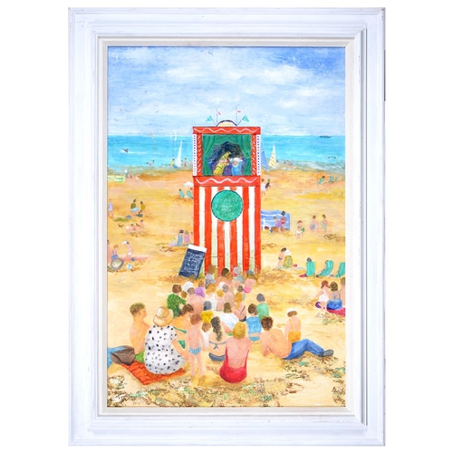 873 - Brenda Brooks (1932 - ) - Punch and Judy, signed and dated '96, oil on board, 74.5 x 49cm... 