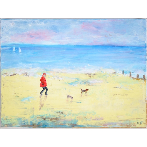 878 - Brenda Brooks (1932 - ) - Morning Walk; Windy Worthing; Punch and Judy, three, all signed with initi... 