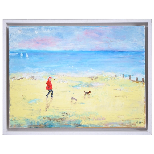 878 - Brenda Brooks (1932 - ) - Morning Walk; Windy Worthing; Punch and Judy, three, all signed with initi... 