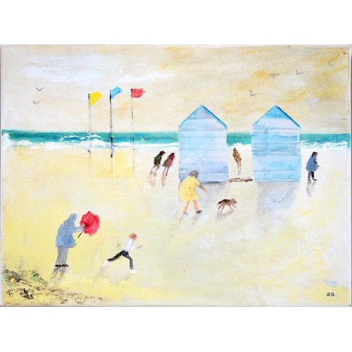 878 - Brenda Brooks (1932 - ) - Morning Walk; Windy Worthing; Punch and Judy, three, all signed with initi... 