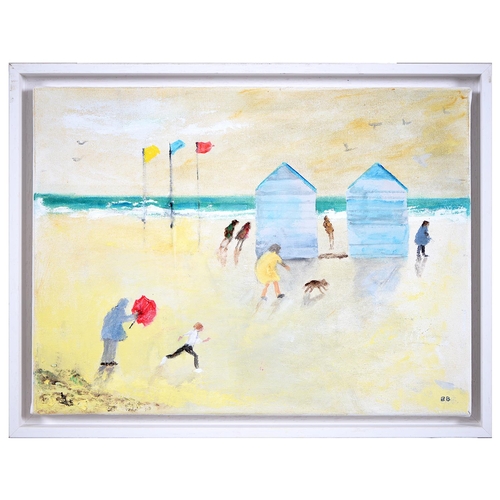 878 - Brenda Brooks (1932 - ) - Morning Walk; Windy Worthing; Punch and Judy, three, all signed with initi... 