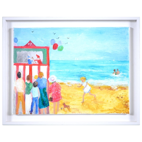 878 - Brenda Brooks (1932 - ) - Morning Walk; Windy Worthing; Punch and Judy, three, all signed with initi... 