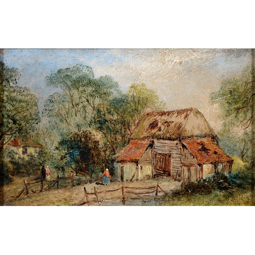 901 - Alfred Henry Vickers (1835-1919) - A Thatched Farmhouse; A Thatched Barn, a pair, both signed, oil o... 