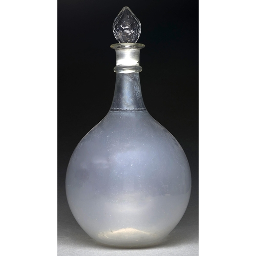 1011 - A Victorian pharmacist's glass carboy and faceted stopper, late 19th c, 67cm h including stopper, sh... 