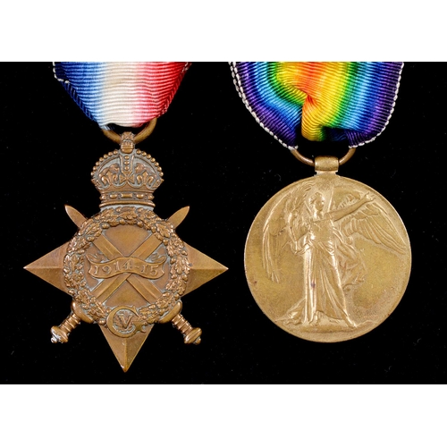 1061 - World War One pair, 1914-15 Star and Victory Medal, 20998 Pte W H Carty, Notts & Derby R... 