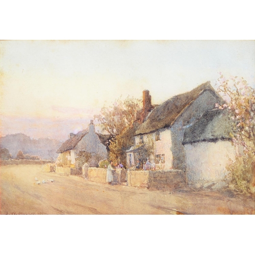 1213 - Joseph William Milliken (1865-1945) - Wayside Cottage; The Garden Gate, a pair, both signed, waterco... 