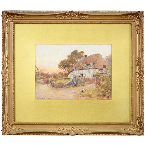 1213 - Joseph William Milliken (1865-1945) - Wayside Cottage; The Garden Gate, a pair, both signed, waterco... 