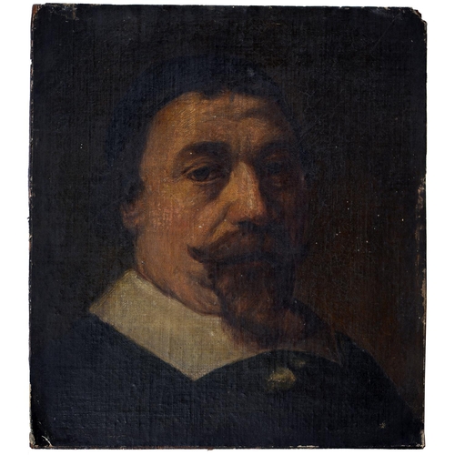 1216 - Follower of Frans Hals - Head of a Man, oil on canvas laid on panel, 38 x 34cm, unframed... 