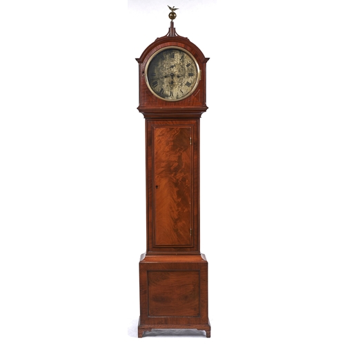 1332 - A Scottish mahogany eight day longcase clock, Jno Adamson, Anstruther, c1830, the silvered 13