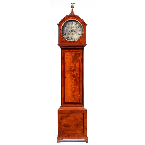 1332 - A Scottish mahogany eight day longcase clock, Jno Adamson, Anstruther, c1830, the silvered 13