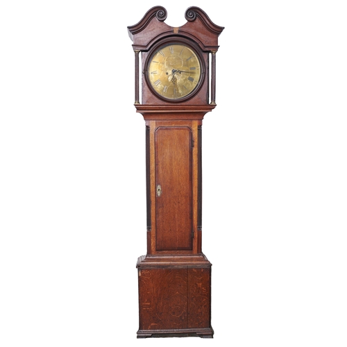 1364 - An oak eight day longcase clock James Brown, Matlock, c1770, the brass dial with date sector an... 